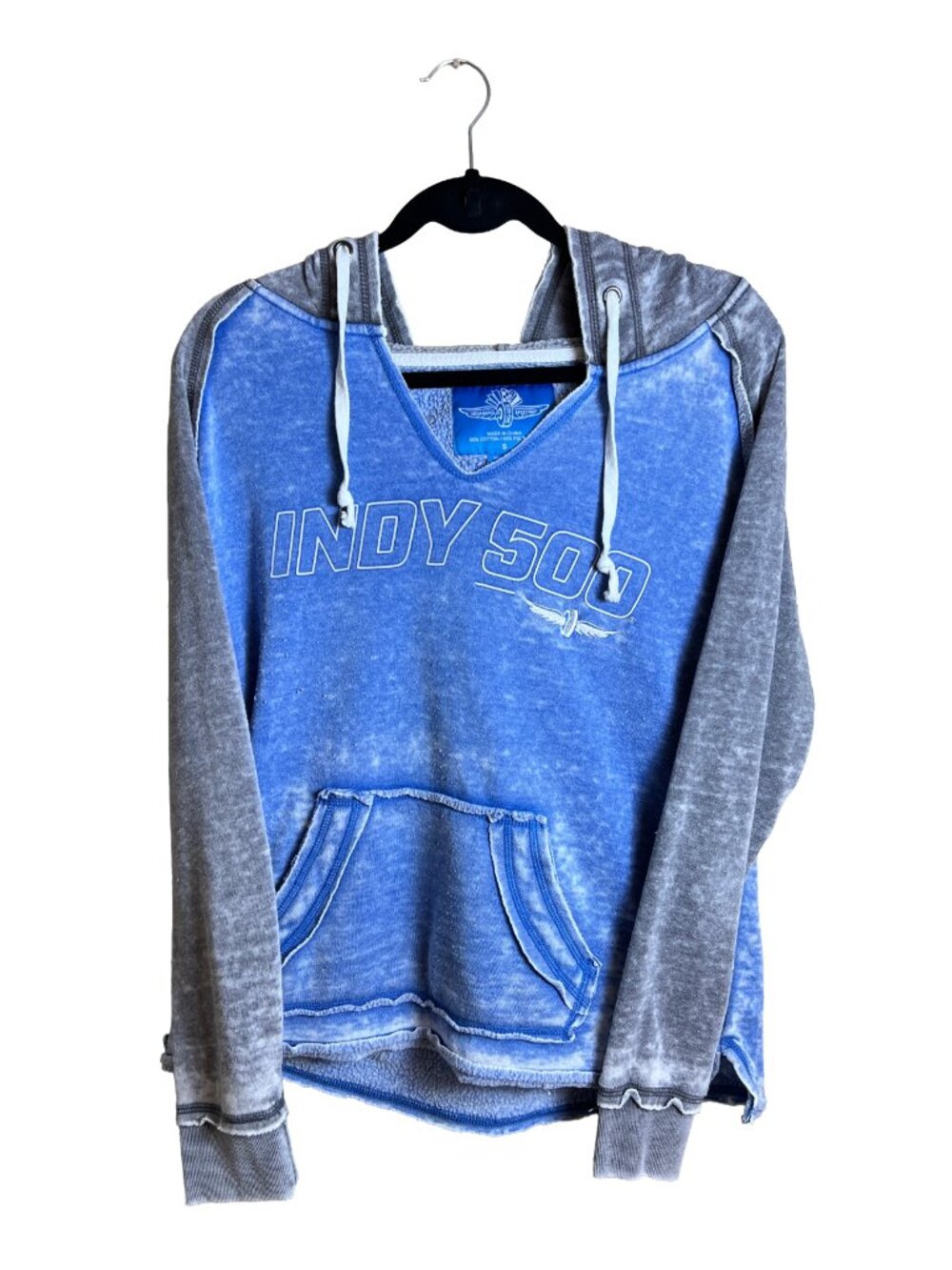 Indianapolis Motor Speedway Indy 500 Hoodie Blue Acid Wash Small‎